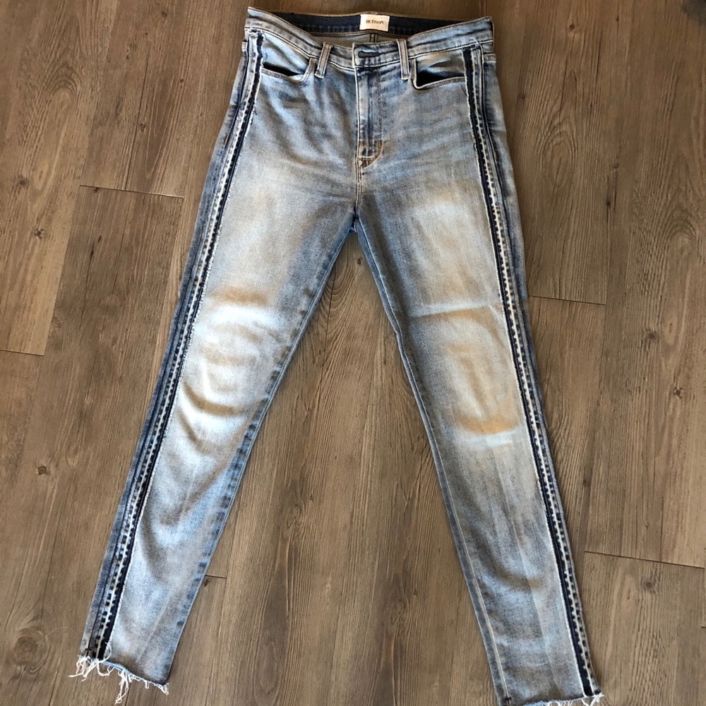 Hudson Barbara Hi-Rise Jeans with Stripe